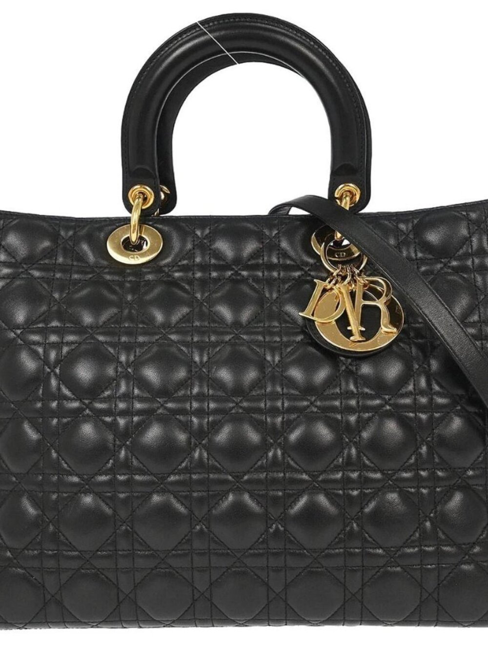 Christian Dior Black Lambskin Lady Dior Cannage